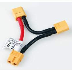 Adapter XT-60 SERIELL hona till 2 hane 30mm kabellängd 12AWG 1 st